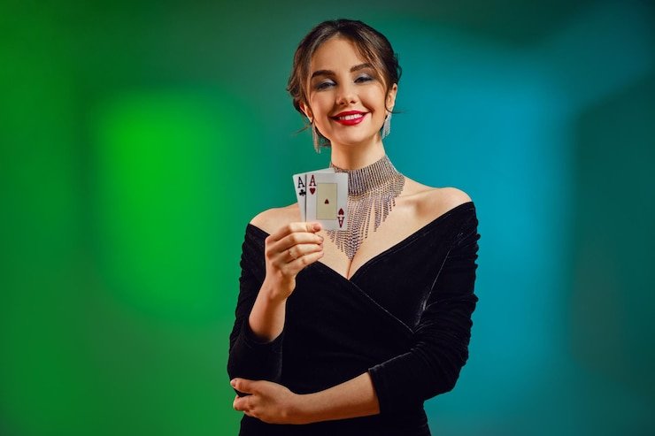 Interface permainan Infinite Blackjack pamanslot menunjukkan kartu dealer dan opsi pemain